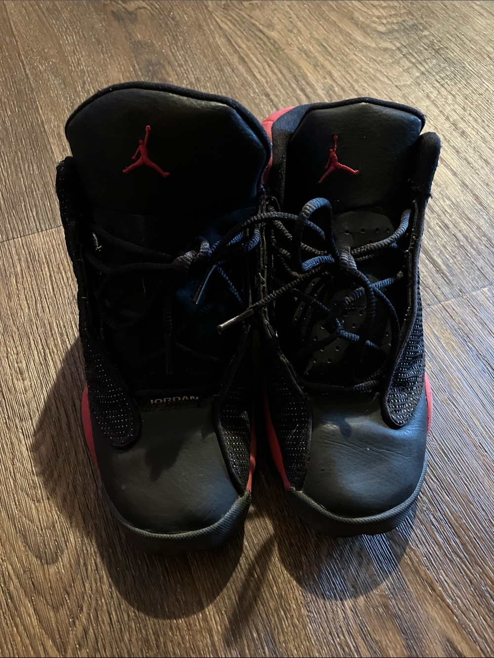 Vintage Jordan 13s Black and Red Basketball Sneakers